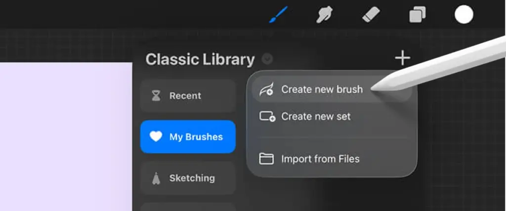 Create a new Brush Option in Procreate's Brush Library